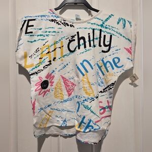 Chilly Vintage 80s Deadstock Graphic Abstract Crop Top Women's M